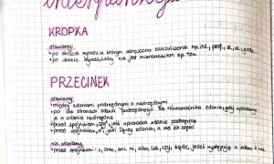 Ręcznie pisane notatki o interpunkcji: kropka i przecinek.