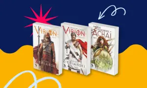 Trzy okładki książek Andrzeja Ziemiańskiego z serii "Achai" - to jedne z najlepszych książek fantasy, jakie możesz przeczytać.