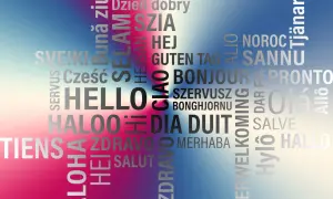 Dzień dobry w różnych językach świata: Hello, Bonjour, Guten Tag, Cześć, Olá, Salve, Merhaba, Zdravo, Buon Giorno, Tjenare, Szervusz, Aló, Sannu, Alio, Hej, Halo, Dia Duit, Selam, Bună ziua, Szia, Servus, Verwelkoming, Salut, Hylo.