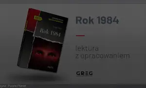 Okładka książki "Rok 1984" George'a Orwella z opracowaniem. Lektura polecana przez egzaminatorów.