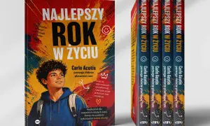 Okładka książki "Najlepszy rok w życiu" z Carlo Acutisem. Seria inspiruje do dobrego planowania czasu, jak w przypadku Marcina Zakrzewskiego.