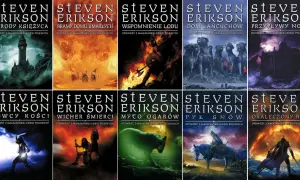 Okładki książek Stevena Eriksona, w tym "Ogrodów Księżyca" i "Domu Łańcuchów", zapowiadają jedne z najlepszych książek science fiction.