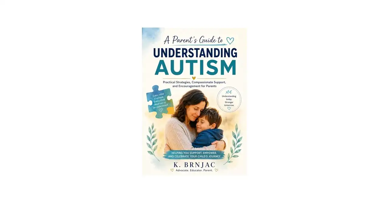 Książki dla dzieci z autyzmem: "A Parent's Guide to Understanding Autism" z matką i dzieckiem.