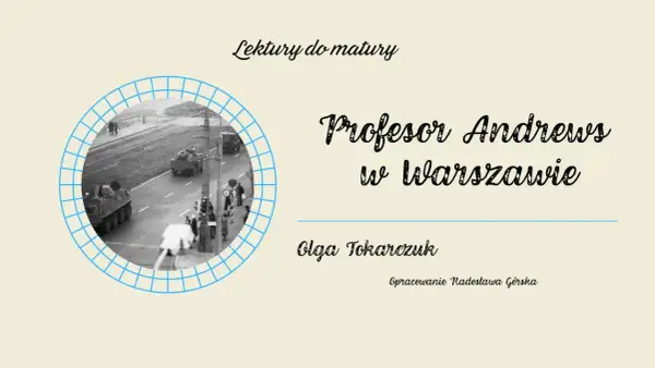 Czarne i białe zdjęcie przedstawiające czołgi na ulicy w Warszawie, w okrągłej ramce.